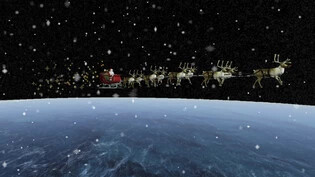 HANDOUT - Dieses von NORAD zur Verfügung gestellte Bild zeigt den Santa Tracker von NORAD. Foto: Uncredited/NORAD/AP/dpa - ACHTUNG: Nur zur redaktionellen Verwendung und nur mit vollständiger Nennung des vorstehenden Credits