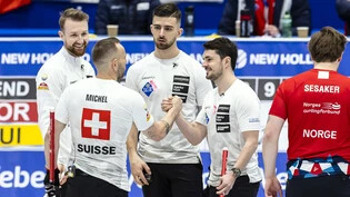 Gute Stimmung im Schweizer Team. Von links: Yannick Schwaller, Sven Michel, Pablo Lachat, Benoît Schwarz
